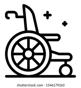 Wheelchair icon. Outline wheelchair vector icon for web design isolated on white background
