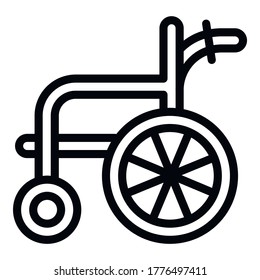 Wheelchair icon. Outline wheelchair vector icon for web design isolated on white background