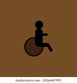 Wheelchair icon, people flat icon, vector file,