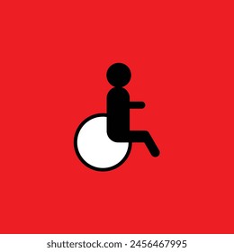 Wheelchair icon, people flat icon, vector file,