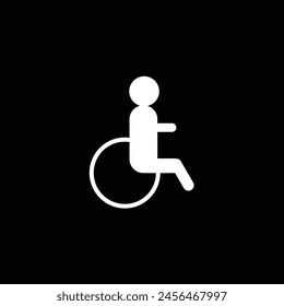 Wheelchair icon, people flat icon, vector file,