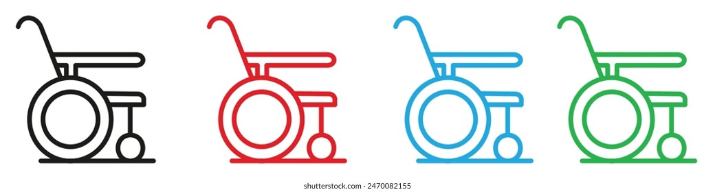 Wheelchair icon representing accessibility and mobility aids, ideal for healthcare facilities, disability services, and inclusive design projects