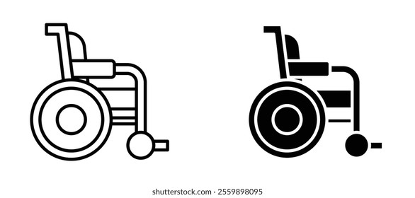 Wheelchair Icon set in black color for ui designs