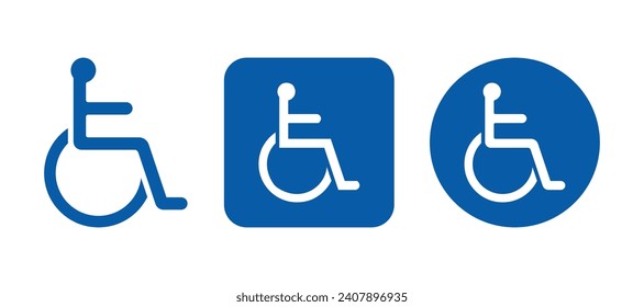 Wheelchair icon set , Handicapped or accessibility, Handicapped or accessibility sign for apps, web and print	
