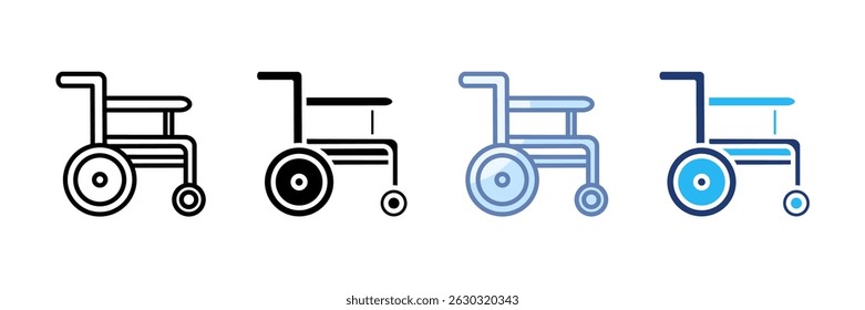 Wheelchair Icon Set Multiple Style Collection