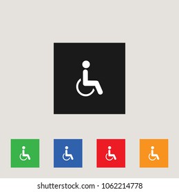 Wheelchair Icon, stock vector illustration, EPS10.