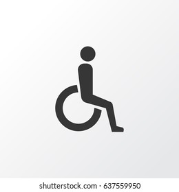 Wheelchair Icon Symbol. Premium Quality Isolated Handicapped Element In Trendy Style.