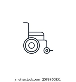 Wheelchair icon symbol vector sign isolated on white background illustration for graphic and web design