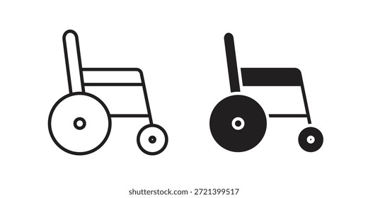 Rollstuhlsymbol für Vorlage. Vektorgrafik-Symbolsatz