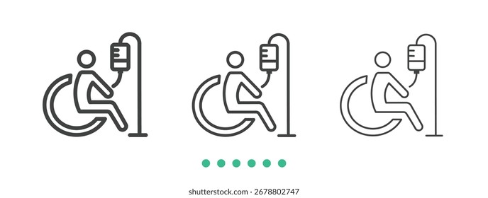 Rollstuhl-Symbol. Dünne Linie Symbol Vektor