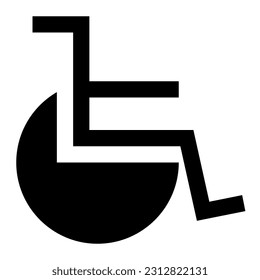 Wheelchair icon vector designed in solid glyph minimalist style (32px artboard)