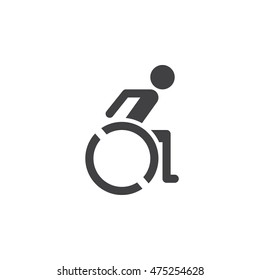 Wheelchair Icon Vector, Handicap Solid Logo Illustration, Pictogram Isolated On White