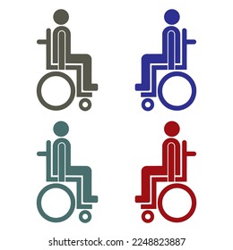 Wheelchair Icon Vector Illustration. Handicapped Patient Symbol Illustration
