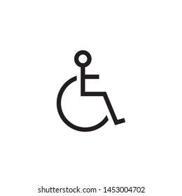 Wheelchair Icon Vector Illustration Logo Template