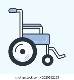 Wheelchair icon vector image. Can also be used for healthcare and science. Suitable for use on web apps, mobile apps and print media. Eps 10 vector illustration.
