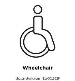 Wheelchair icon vector isolated on white background, Wheelchair transparent sign , sign and symbols in thin linear outline style