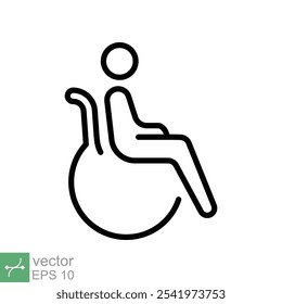 wheelchair icon vector. Linear style sign for mobile concept and web design.