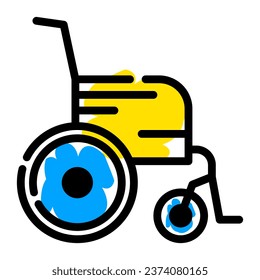 Rollstuhlsymbol, Rollstuhl, Vektorsymbol auf weißem Hintergrund.