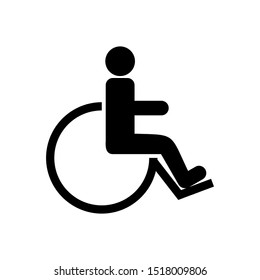 diseño simple vectorial de icono de silla de ruedas