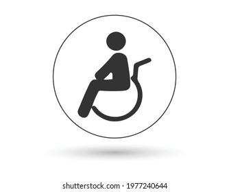 wheelchair icon vector. style sign for mobile concept and web design. handicapped patient symbol illustration. Pixel vector graphics - Vector.
