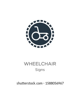 Wheelchair icon vector. Trendy flat wheelchair icon from signs collection isolated on white background. Vector illustration can be used for web and mobile graphic design, logo, eps10