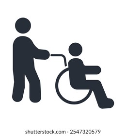 Wheelchair icon. vector.Editable stroke.linear style sign for use web design,logo.Symbol illustration.
