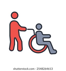 Wheelchair icon. vector.Editable stroke.linear style sign for use web design,logo.Symbol illustration.