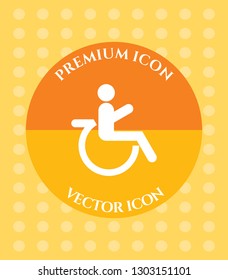 Wheelchair Icon for Web. Application, Software & Graphic Design.