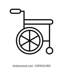 icono de silla de ruedas con ilustración de material vector de fondo blanco
