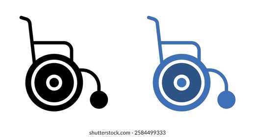 Wheelchair icons pack in black and colored version