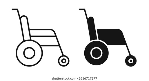 Wheelchair icons set for website design