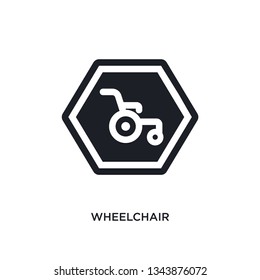 wheelchair isolated icon. simple element illustration from signs concept icons. wheelchair editable logo sign symbol design on white background. can be use for web and mobile