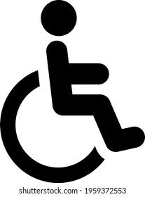 A wheelchair isolated vector icon.