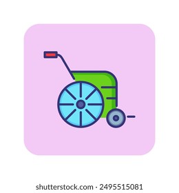 Wheelchair line icon. Disability, handicap, assisted living. Medicine concept. Vector illustration can be used for topics like accessibility, medical equipment, accident