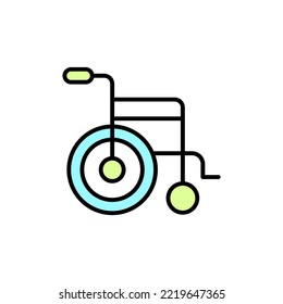 Rollstuhl-Linie Symbol. Einfache Elementgrafik. Rollstuhl-Konzept umrissen Symboldesign.