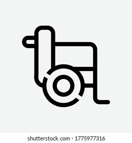 Wheelchair Line Icon - Vector Illustration