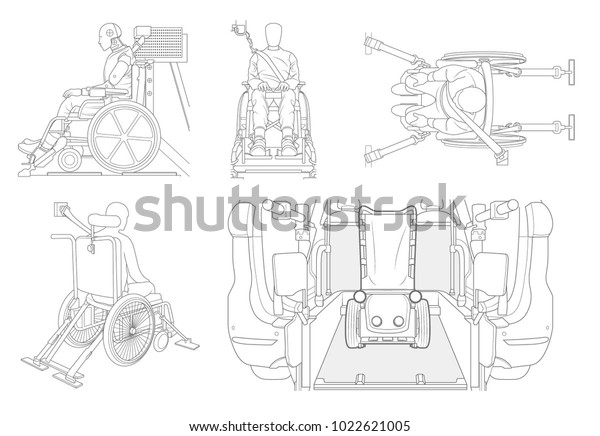 Wheelchair Line Illustration Stock Vector (Royalty Free) 1022621005