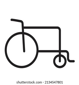 Wheelchair, Line Style Icon That Looks Clear And Neat