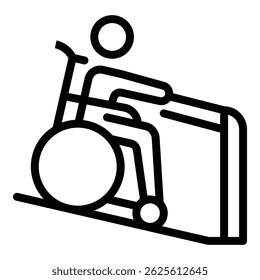 Wheelchair man help icon. Outline Wheelchair man help vector icon for web design isolated on white background