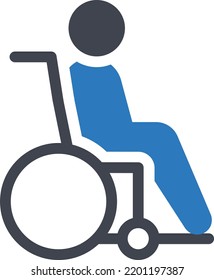 wheelchair man Vector illustration on a transparent background.Premium quality symbols.Glyphs vector icon for concept and graphic design.