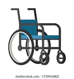 Wheelchair. A wheelchair is a means of transportation for people who are not able to move independently. Vector illustration in a simple style for design and web.