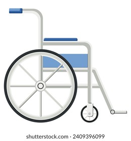 Wheelchair mobility device wheels seat frame. Used people of difficulty walking cannot walk at all. Flat design