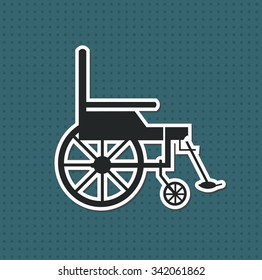 A wheelchair on  background