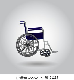 Wheelchair on grey background

