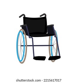 silla de ruedas en un fondo blanco. Estilo plano.