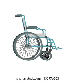 Wheelchair on white background.  Means of transportation for people who could not move.