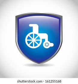 wheelchair over gray  background  vector illustration
