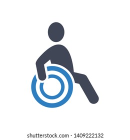 Wheelchair, Para Athletics Sign Icon