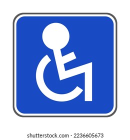 Wheelchair parking sign. Wheelchair area icon. Vector.