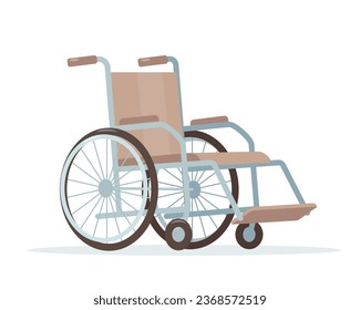 silla de ruedas para personas con discapacidad o mayores y adaptación social . silla de ruedas para clínica y hospital. Concepto de rehabilitación médica. Ilustración de icono del vector aislada en fondo blanco.